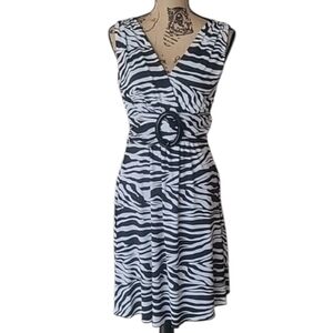 Star Vixen Black and White Zebra Print Sleeveless Dress